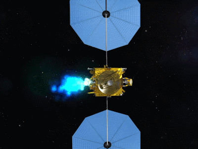 天問二號(hào)探測器示意動(dòng)畫。（中國航天科技集團(tuán)五院供圖）